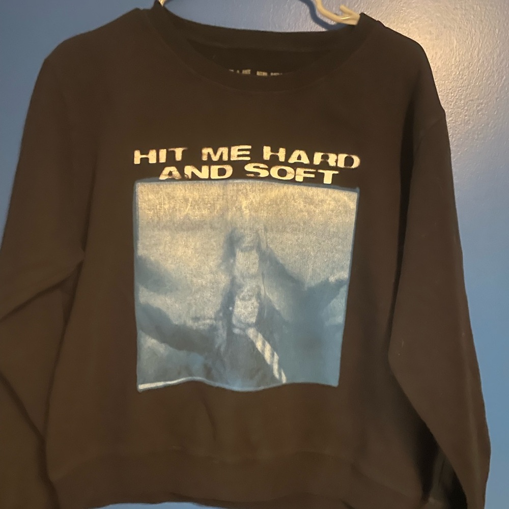 Black Sweatshirt with Blue Graphic-Billie Ellish